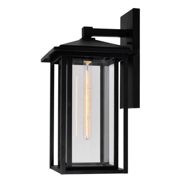 CWI Lighting Crawford 1 Light 22 inch Tall Outdoor Wall Light in Black with Clear Glass 0417W11-1-101