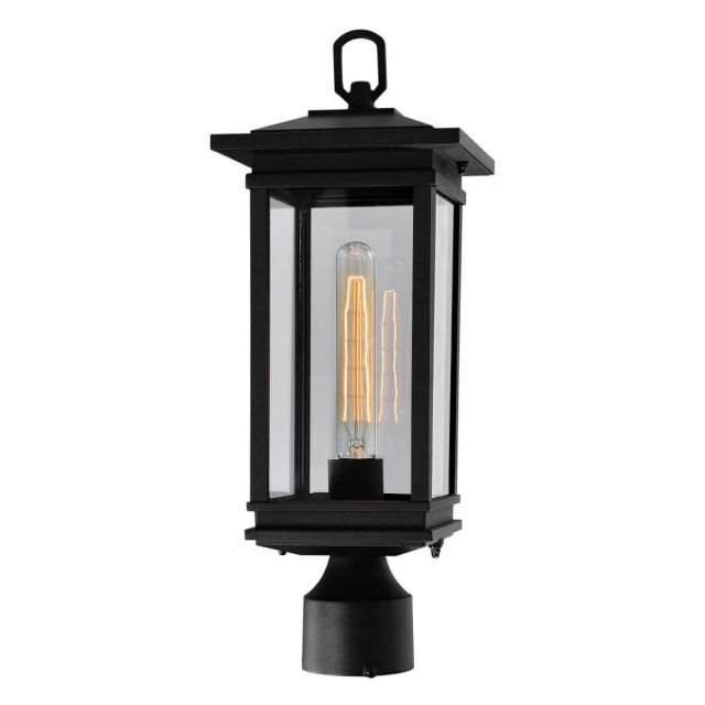 CWI Lighting Oakwood 1 Light 18 inch Tall Outdoor Lantern Head in Black with Clear Glass 0422PT7-1-101