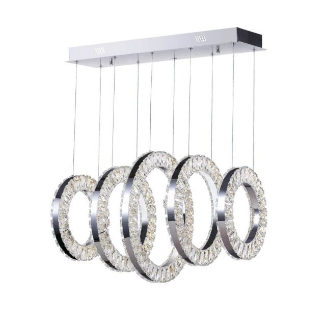 CWI Lighting Celina 16 Inch LED Chandelier in Chrome 1046P26-5-601-RC