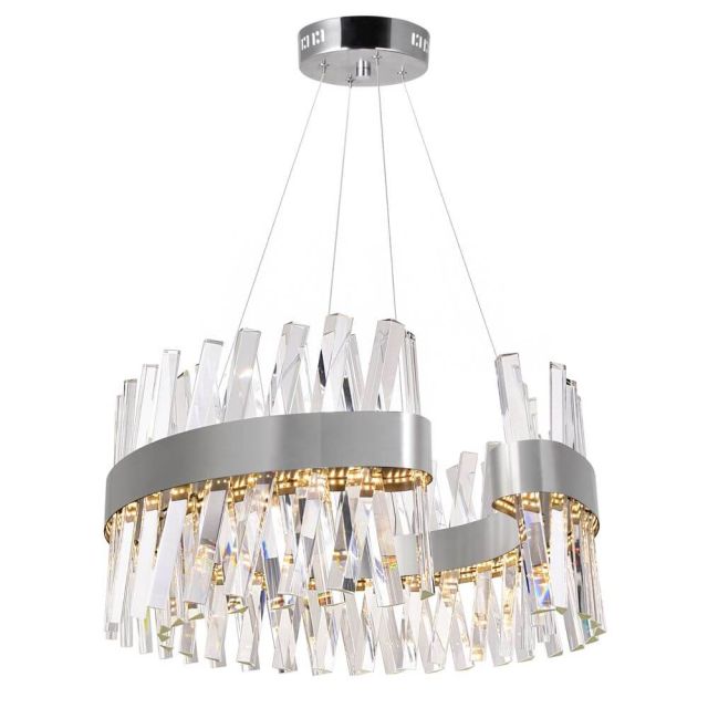 CWI Lighting Glace 24 Inch LED Chandelier in Chrome 1220P24-601-C