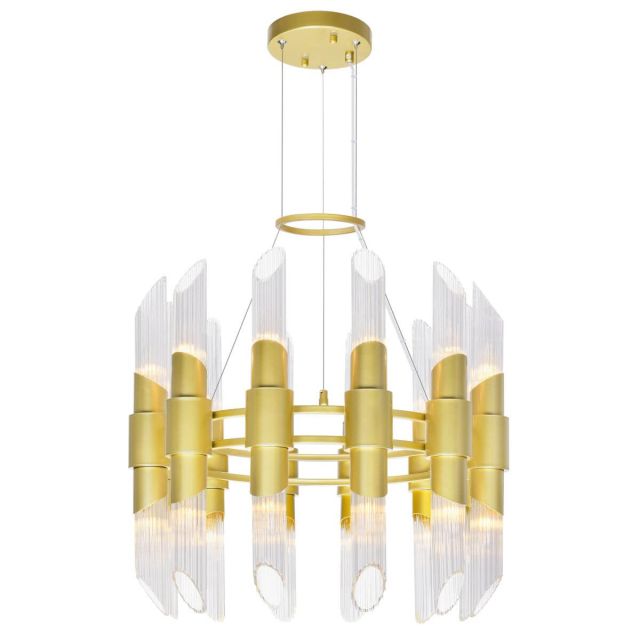 CWI Lighting Croissant 24 Light 24 inch Chandelier in Satin Gold 1269P24-24-602
