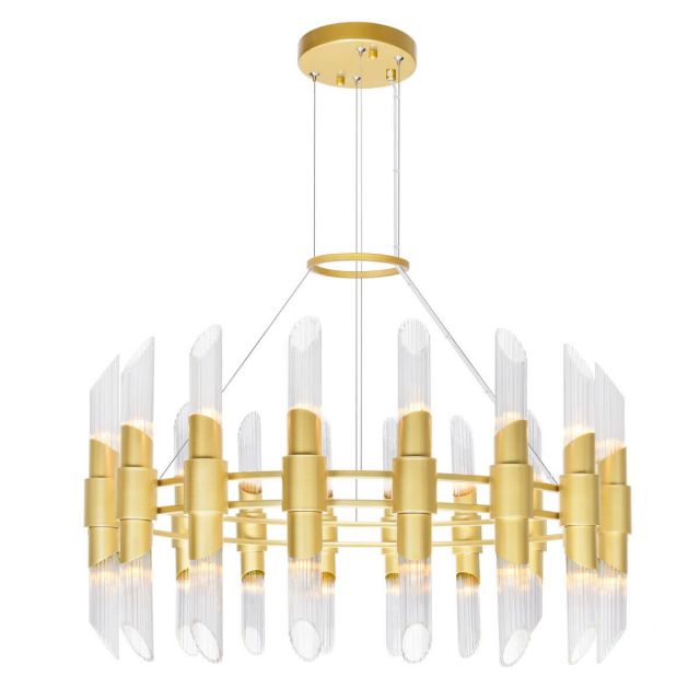 CWI Lighting Croissant 36 Light 40 inch Chandelier in Satin Gold 1269P40-36-602