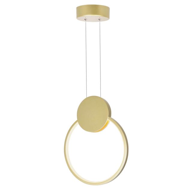 CWI Lighting 1297P10-1-602 Pulley 10 inch LED Mini Pendant in Satin Gold with Clear Glass