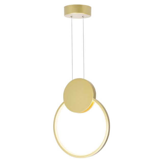 CWI Lighting 1297P12-1-602 Pulley 12 inch LED Mini Pendant in Satin Gold with Clear Glass
