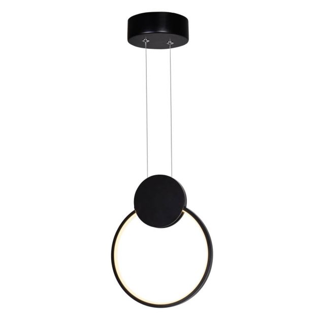 CWI Lighting 1297P8-1-101 Pulley 8 inch LED Mini Pendant in Black