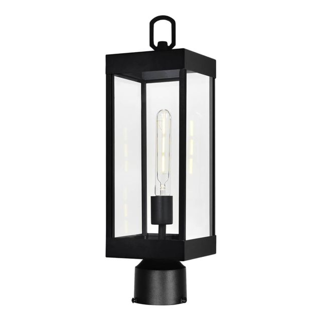 CWI Lighting Windsor 1 Light 18 inch Tall Outdoor Lantern Head in Black with Clear Glass 1695PT6-1-101