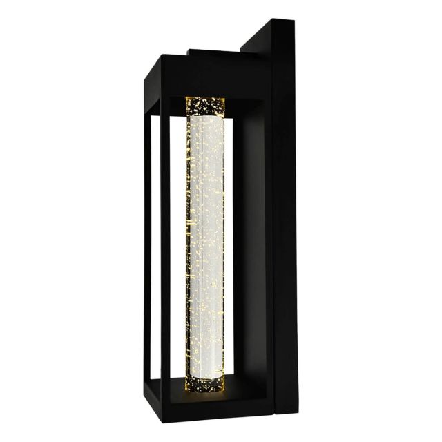 CWI Lighting Rochester 19 inch Tall LED Outdoor Wall Light in Black with Clear Crystal 1696W5-1-101-C