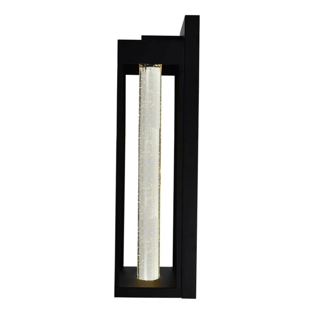 CWI Lighting Rochester 27 inch Tall LED Outdoor Wall Light in Black with Clear Crystal 1696W5-1-101-E