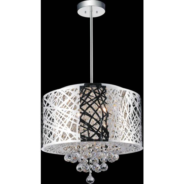 CWI Lighting Eternity 6 Light 16 inch Drum Shade Chandelier in Chrome with Clear Crystal 5008P16ST-R