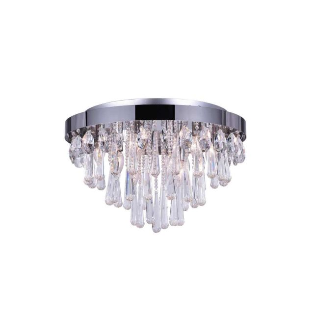 CWI Lighting Vast 8 Light 20 inch Flush Mount in Chrome with Clear Crystal 5078C20C