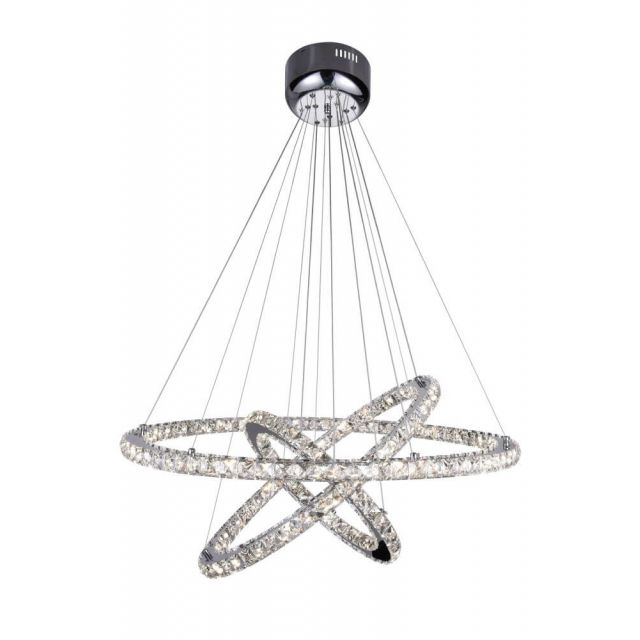CWI Lighting Ring 32 Inch LED Chandelier In Chrome 5080P32ST-3R