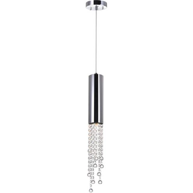 CWI Lighting Extended 1 Light 5 inch Down Round Pendant In Chrome 5081P5C-R