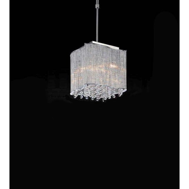 CWI Lighting 5320P10C-S Elsa 3 Light 10 inch Drum Shade Mini Pendant in Chrome with Clear Glass and Clear Crystal