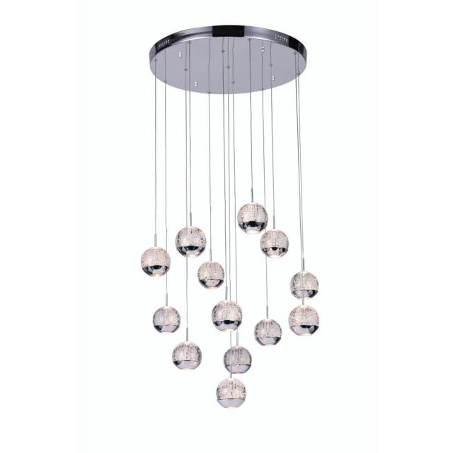 CWI Lighting Perrier 13 Light 24 Inch LED Round Pendant In Chrome 5444P24C-R