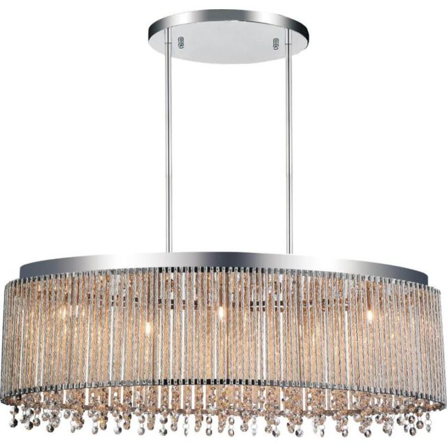 CWI Lighting Claire 5 Light 30 Inch Drum Shade Chandelier In Chrome 5535P30C-O