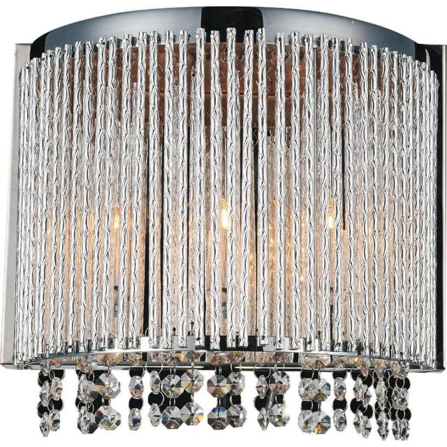 CWI Lighting Claire 3 Light 11 inch Tall Wall Sconce in Chrome with Clear Crystal 5535W12C-A