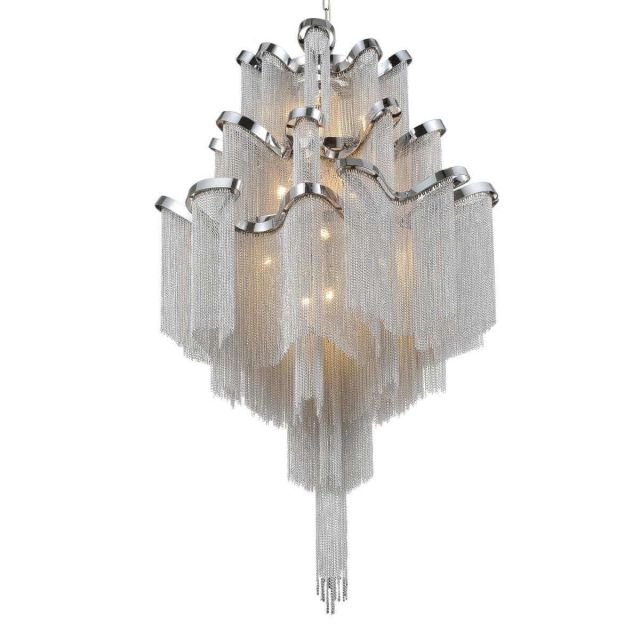CWI Lighting 5650P24C-15L Daisy 17 Light 24 inch Down Chandelier in Chrome