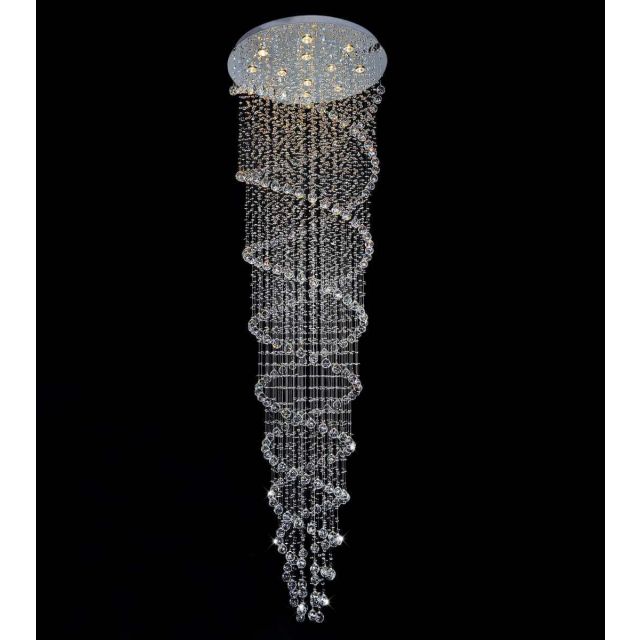 CWI Lighting Double Spiral 12 Light 32 inch Flush Mount in Chrome with Clear Crystal 6606C32C