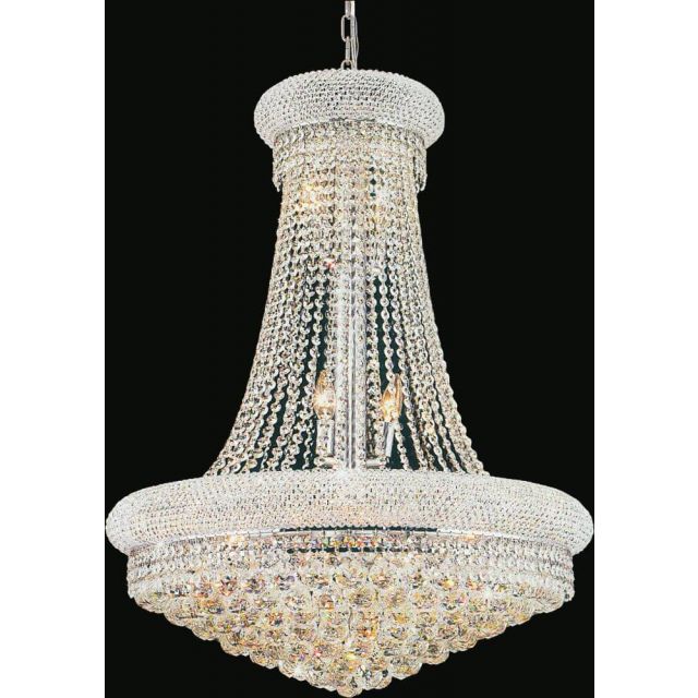 CWI Lighting Empire 17 Light 24 Inch Down Chandelier In Chrome 8001P24C
