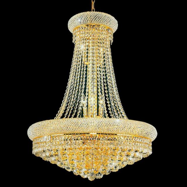 CWI Lighting Empire 17 Light 24 Inch Down Chandelier In Gold 8001P24G