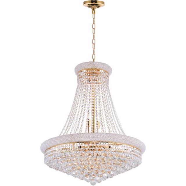 CWI Lighting Empire 18 Light 28 Inch Down Chandelier In Gold 8001P28G