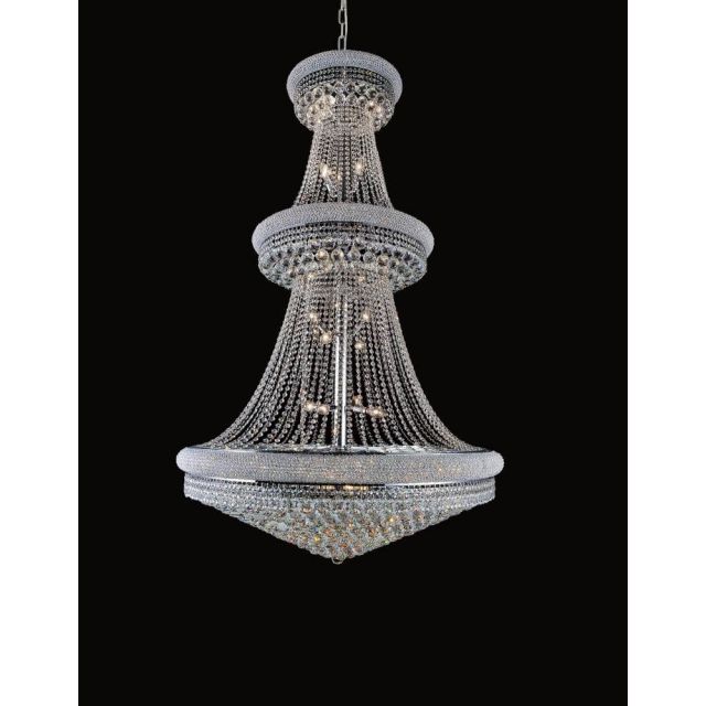 CWI Lighting Empire 38 Light 42 Inch Down Chandelier In Chrome 8001P42C