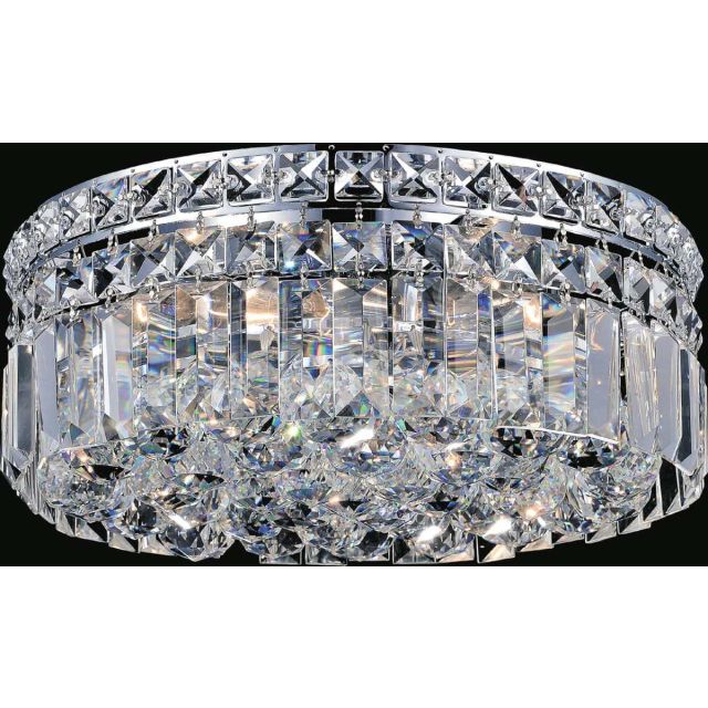 CWI Lighting Colosseum 4 Light 12 inch Flush Mount in Chrome with Clear Crystal 8005C12C-R