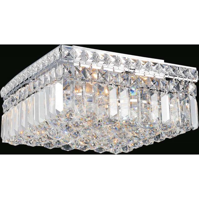 CWI Lighting 8005C12C-S Colosseum 4 Light 12 inch Flush Mount in Chrome with Clear Crystal