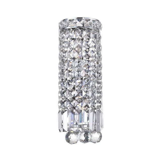 CWI Lighting Colosseum 2 Light 5 inch Bath Sconce in Chrome with Clear Crystal 8005W5C-R