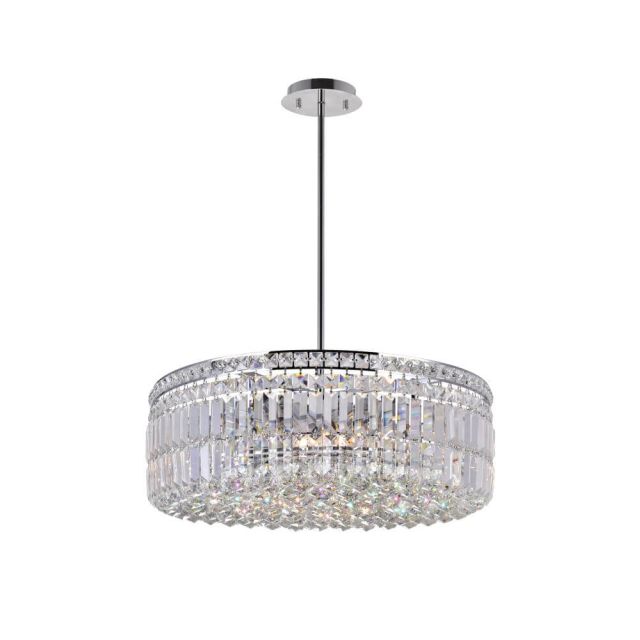 CWI Lighting Colosseum 10 Light 24 Inch Down Chandelier In Chrome 8006P24C-R