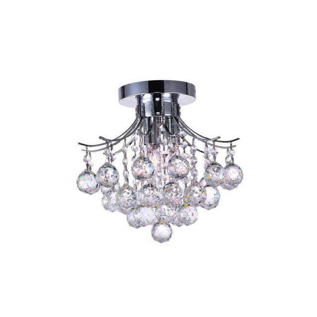 CWI Lighting 8012C12C Princess 3 Light 12 inch Flush Mount in Chrome with Clear Crystal