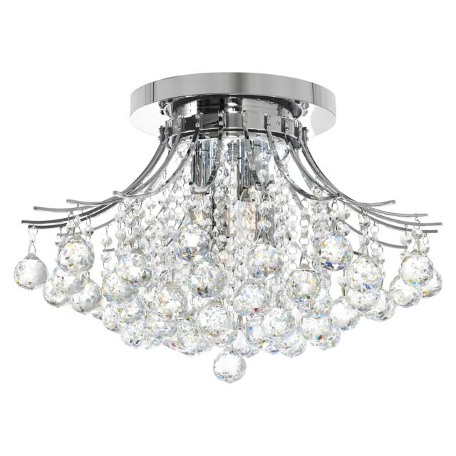 CWI Lighting 8012C20C Princess 6 Light 20 inch Flush Mount in Chrome with K9 Clear Crystal