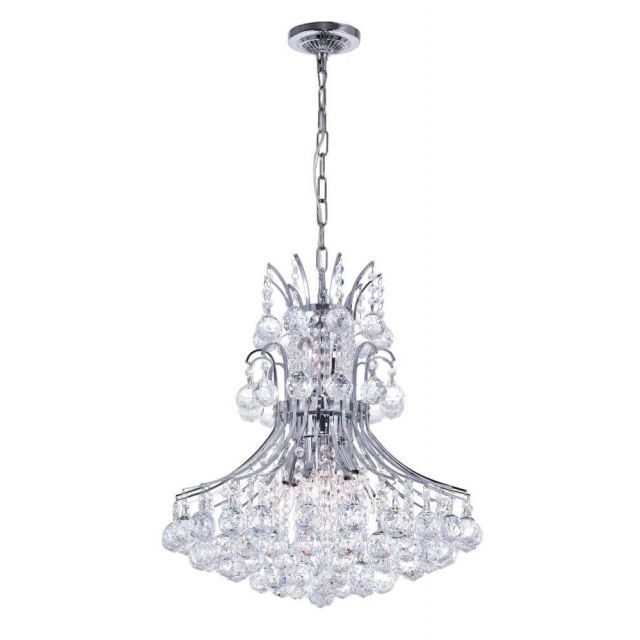 CWI Lighting Princess 8 Light 20 Inch Down Chandelier In Chrome 8012P20C