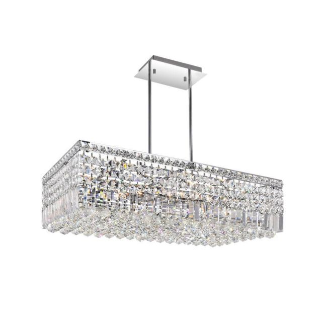 CWI Lighting Colosseum 10 Light 30 Inch Down Chandelier In Chrome 8030P30C-RC