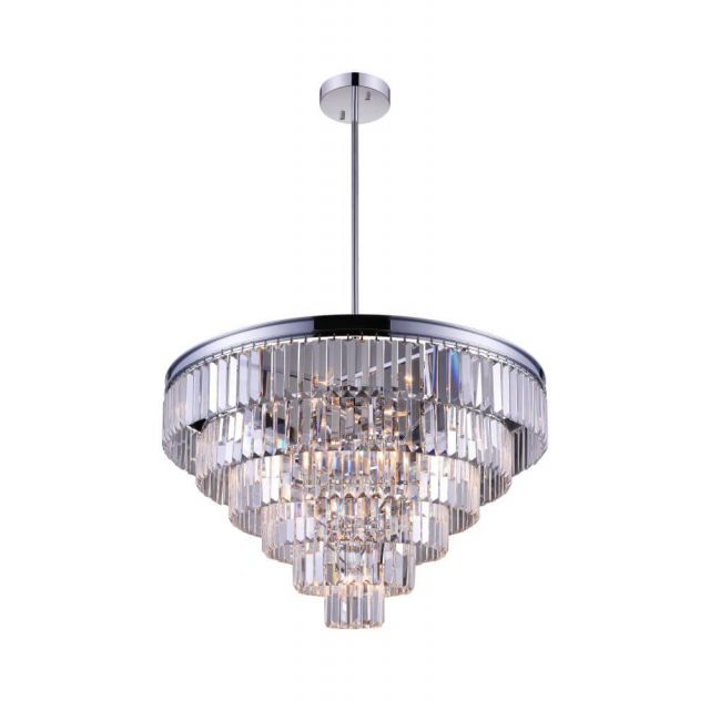 CWI Lighting Weiss 15 Light 30 Inch Down Chandelier in Chrome 9969P30-15-601