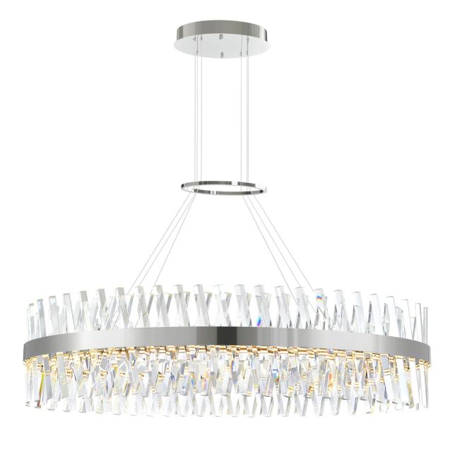 CWI Lighting Glace 52 inch LED Chandelier in Chrome with Clear Crystal 1220P52-601-O