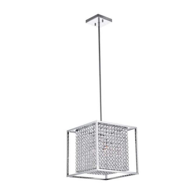 CWI Lighting QS8381P12C-S Cube 3 Light 12 Inch Suqare Chandelier In Chrome