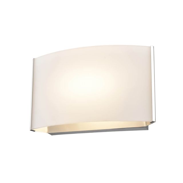 DVI Lighting Vanguard 4 inch Tall LED Wall Sconce in Chrome with Half Opal Glass DVP1700CH-OP