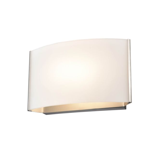 DVI Lighting Vanguard 4 inch Tall LED Wall Sconce in Satin Nickel with Half Opal Glass DVP1700SN-OP