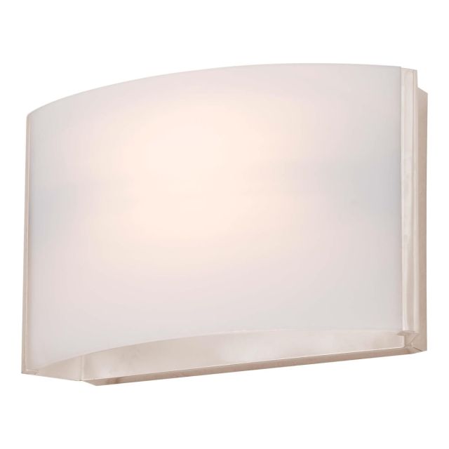 DVI Lighting Vanguard 4 inch Tall LED Wall Sconce in Satin Nickel with Half Opal Glass DVP1791SN-OP