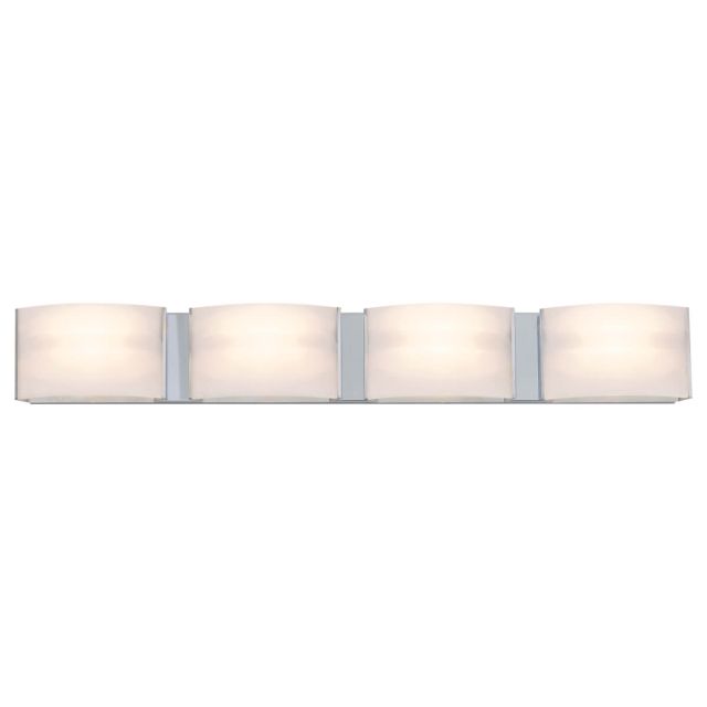 DVI Lighting Vanguard 31 inch LED Bath Vanity Light in Satin Nickel with Half Opal Glass DVP1794SN-OP