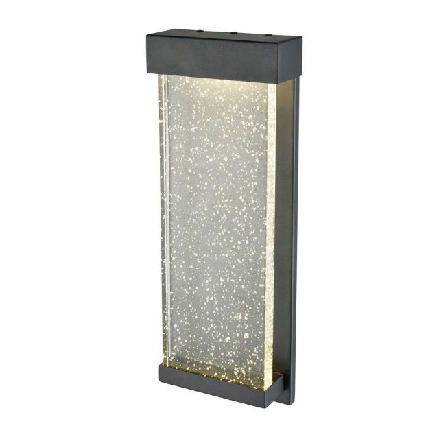 DVI Lighting DVP23973BK-SDY Nieuport AC 1 Light 16 Inch Tall LED Outdoor Wall Light in Black with Clear Seedy Glass