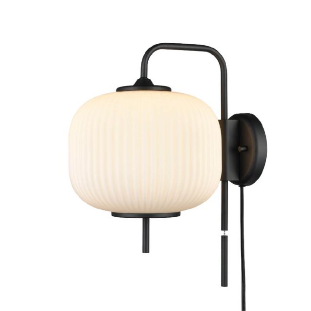 DVI Lighting DVP40001GR-RIO Mount Pearl 1 Light 17 inch Tall Wall Sconce in Graphite with Ribbed Half Opal Glass