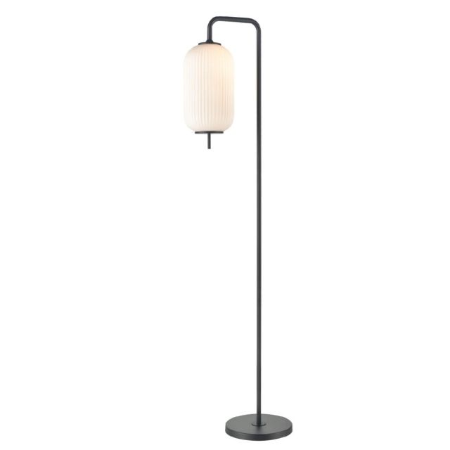 DVI Lighting Mount Pearl 1 Light 67 inch Tall Floor Lamp in Graphite with Ribbed Half Opal Glass DVP40016GR-RIO