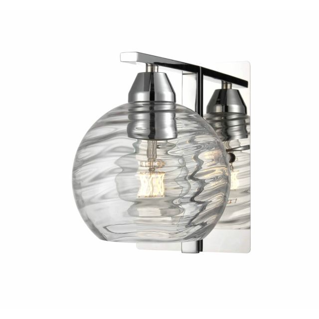 DVI Lighting DVP40401CH-RPG Tropea 1 Light 9 inch Tall Wall Sconce in Chrome with Ripple Glass