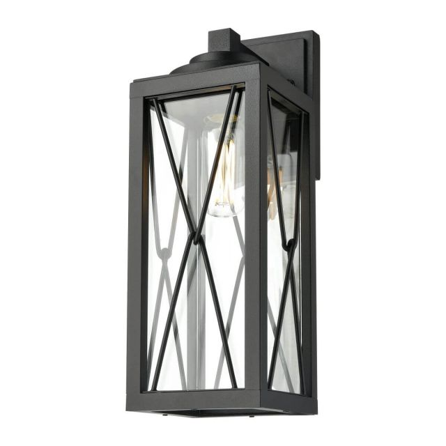 DVI Lighting DVP43372BK-CL County Fair 1 Light 16 Inch Tall Outdoor Wall Light in Black with Clear Glass