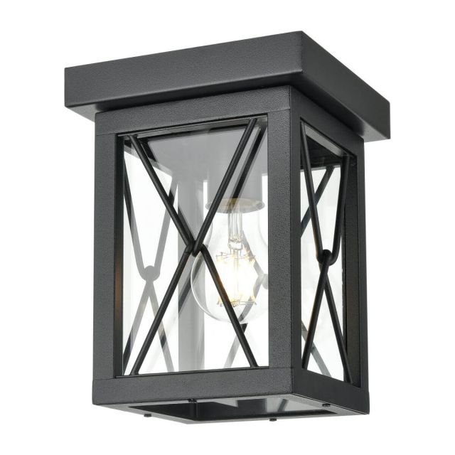 DVI Lighting DVP43374BK-CL County Fair 1 Light 7 inch Outdoor Flush Mount in Black with Clear Glass