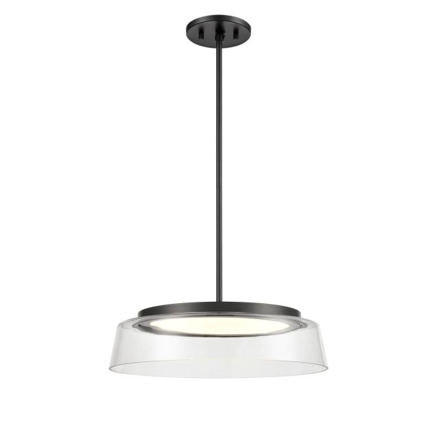 DVI Lighting DVP46708GR-CL Triptych 16 inch LED Convertible Pendant in Graphite with Clear Glass