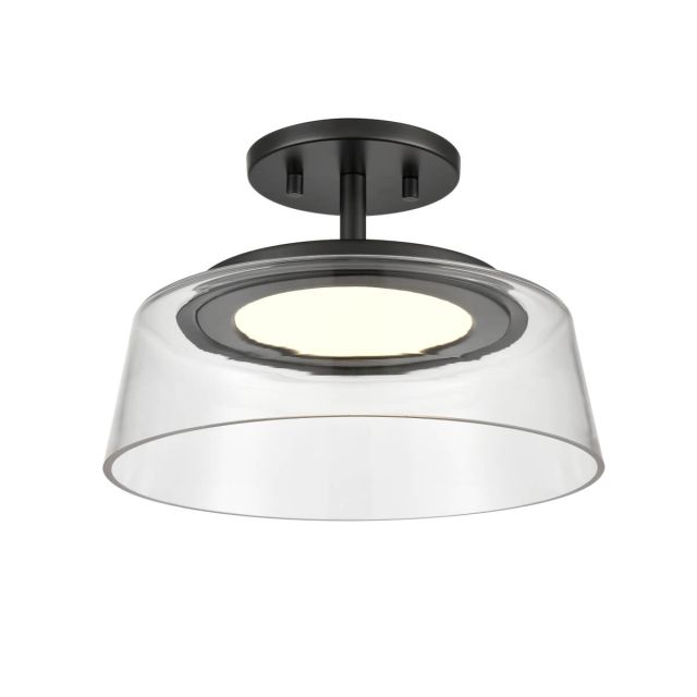 DVI Lighting DVP46720GR-CL Triptych 12 inch LED Convertible Semi-Flush Mount in Graphite with Clear Glass
