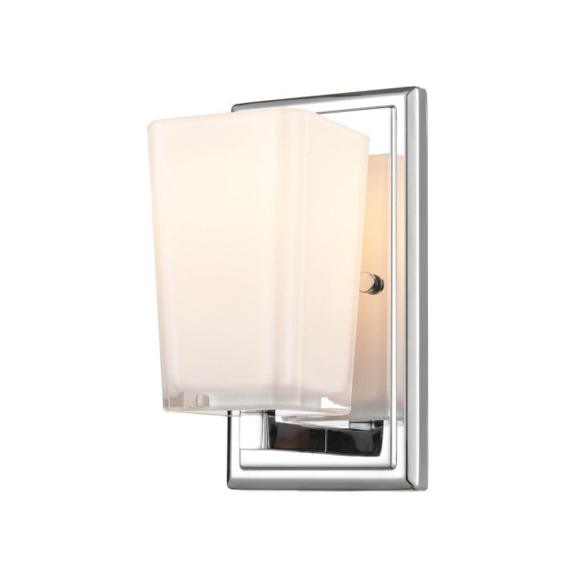 DVI Lighting DVP47901CH-SSOP Riverside 1 Light 9 inch Tall Wall Sconce in Chrome with Silk Screen Opal Glass